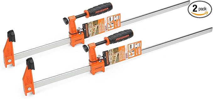 Jorgensen 2-pack Medium Duty Steel Bar Clamp Set with 600 lbs Load limit, 24-inch