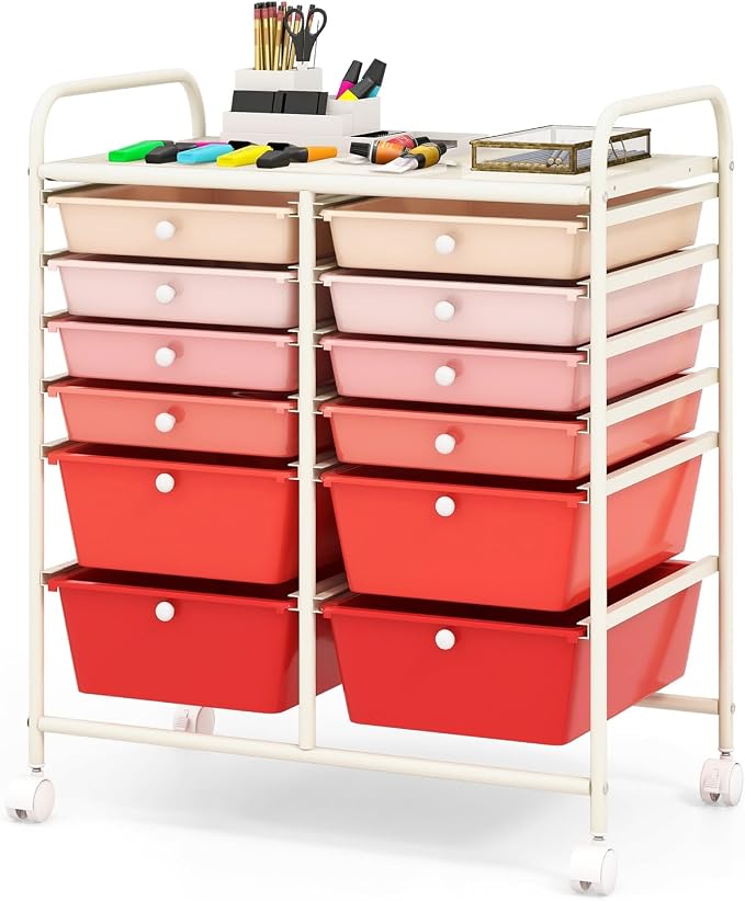 BECOMFORT 12-Drawer Rolling Cart by BECOMFORT