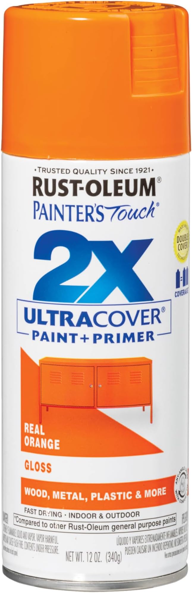 Rust-Oleum Painter's Touch 2X Ultra Cover Spray Paint, Gloss Real Orange | by Rust-Oleum