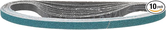3/8 x 21 Inch Sanding Belt, 10 Pcs 100 Grit Zirconia Knife Sharpener Belts Work Sharpening for Belt Sander Knife Carving Tool Metal Working