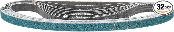 1/2 x 18 Inch Sanding Belt, 32 Pcs 120 Grit Zirconia Knife Sharpener Belts Work Sharpening for Belt Sander Knife Carving Tool Metal Working