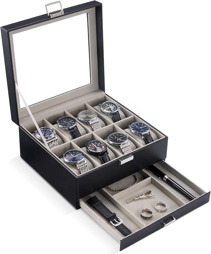 ProCase Watch Box, 8 Slot Watches Display Case by ProCase