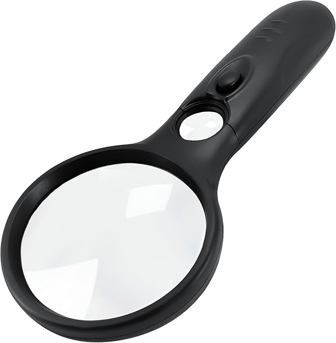 SeeZoom Magnifying Glass with Light, 3X Large Lens + 12X High Power Lens by seezoom