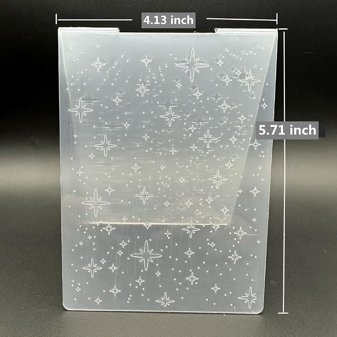 3D Plastic Embossing Folder Template Beautiful Stars Texture 4.13x5.71 Inch - Image 3