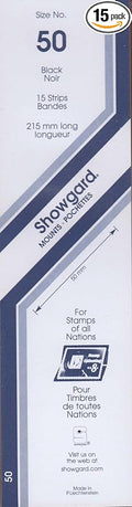 Strip Style Black Stamp Mounts Size 50 by Showgard