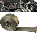 Heat Shield Sleeve Fuel Line Heat Shield Auto Hose Spark Plug Wire Cover Protectors Boots Roll 2500 Degree for Car&Auto Wire Loom Brake Cable (1" IDX10', Titanium)