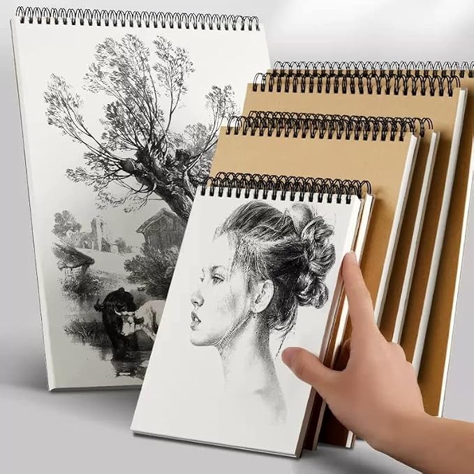 Mixed Media Sketch Pad, 5.5" x 8.5" Spiral Bound, 90 Sheets, Durable Acid Free - Image 5