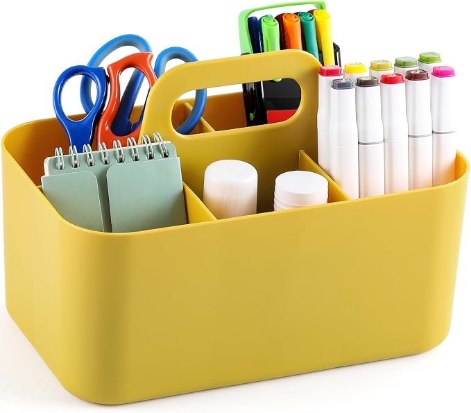Multiuse Caddy Organizer with Handle, Portable Divided Plastic Tote Bin - Image 8