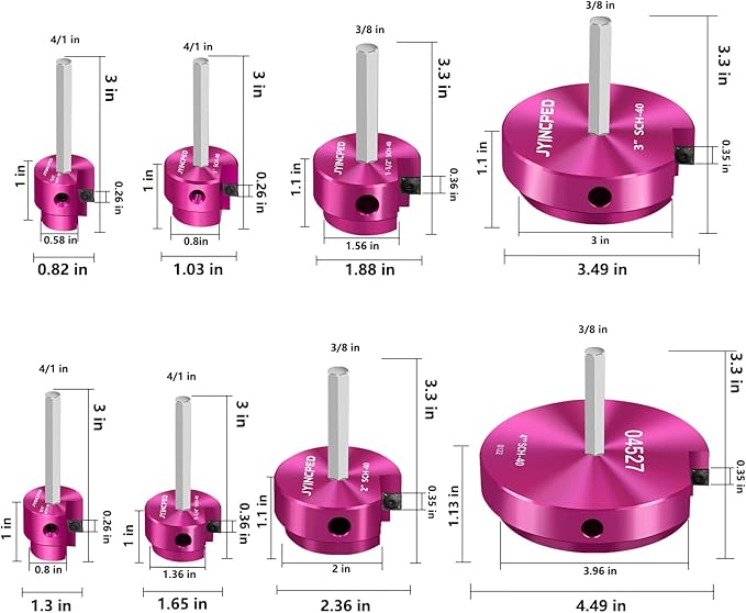 8Pcs PVC Pipe Reamer Kit,PVC Fitting Saver with 1/2",3/4",1",1-1/4",1-1/2",2",3",4" Reamers,PVCs Socket Saver Plumbing Plastic Pipe Reamer Tool Kit for Sch.40 CPVC ABS Hub,Fit Standard 1/2" Drills