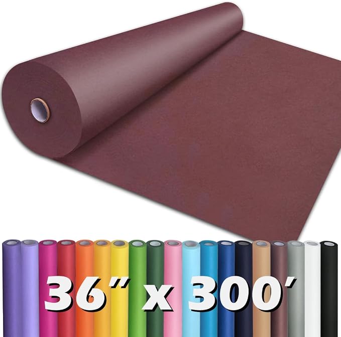 PerkHomy Wine Red Kraft Paper Roll 36" x 3 by PerkHomy