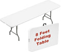 Elevon Folding Table, 8 Feet Heavy Duty Fold-in-Half Utility Table Indoor by ELEVON