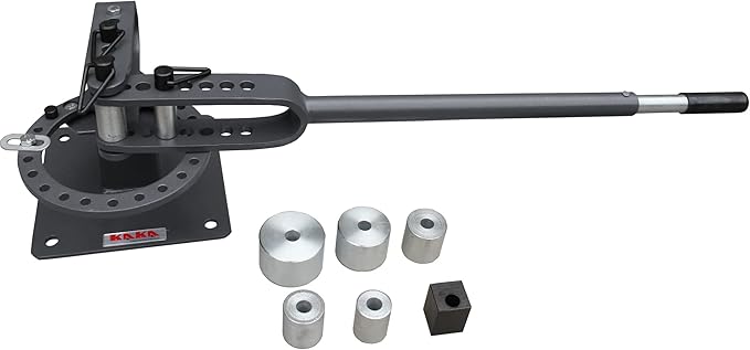 KAKA INDUSTRIAL Bench Top Metal Bender, Manual Flat Bar Bender with 7 Dies, Compact Metal Bender Machine YP-9