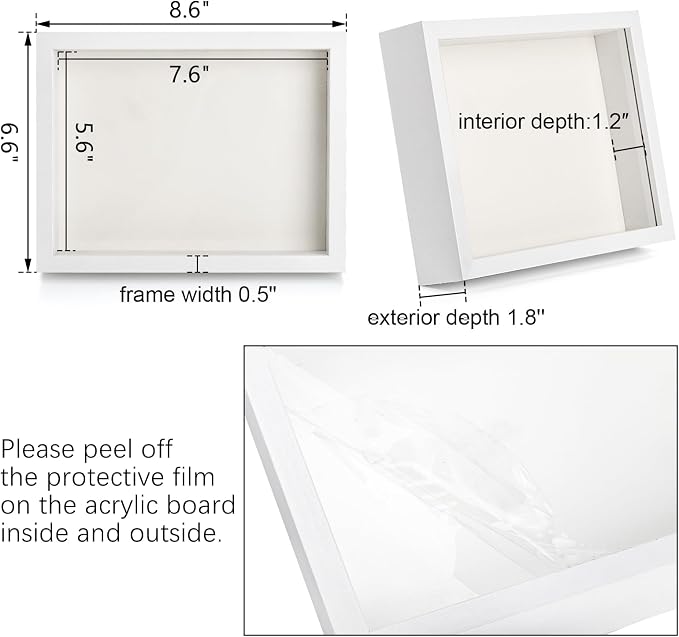 Hacaroa 4 Pack Shadow Box Frame - Image 2