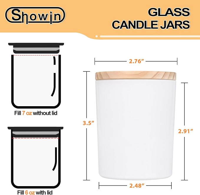 SHOWIN Thick Candle Jars for Making Candles 16 Pcs, 7 OZ Empty Jars - Image 3