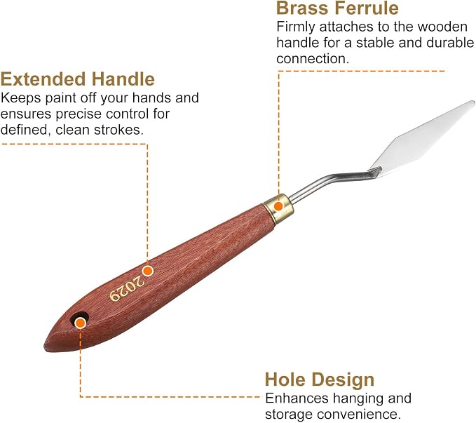 HARFINGTON Palette Knife Painting Tool 2.17" x 0.59" Stainless Steel Teardrop - Image 5