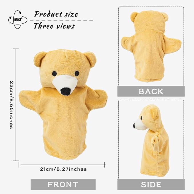 Yolococa Plush Animal Hand Puppet Set, and Elephant Puppets - Image 2