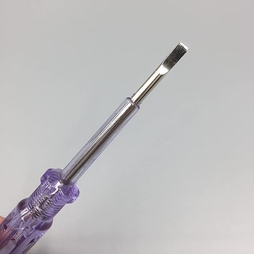Fielect 5pcs Voltage Tester Voltage Detector Pen Circuit Tester Tool Steel Batch Slotted Test Pencil JRDB-168 AC/DC 100-500V Clear
