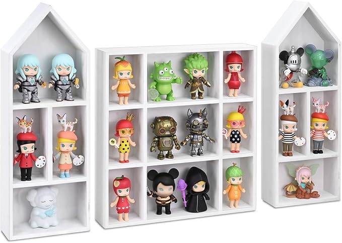 Ikee Design 3 Pcs Set Wooden Shadow Cubby Box Display Shelf Organizer Storage by IkeeDesign