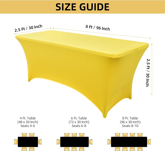 2-Pack 8ft Spandex Table Covers - Image 4