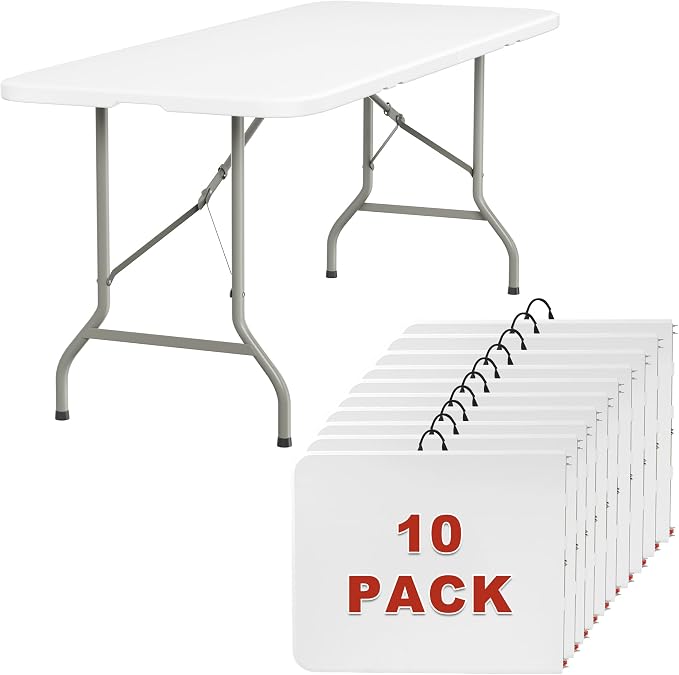 Elevon 6FT Folding Tables – Heavy Duty Portable Foldable Table by ELEVON