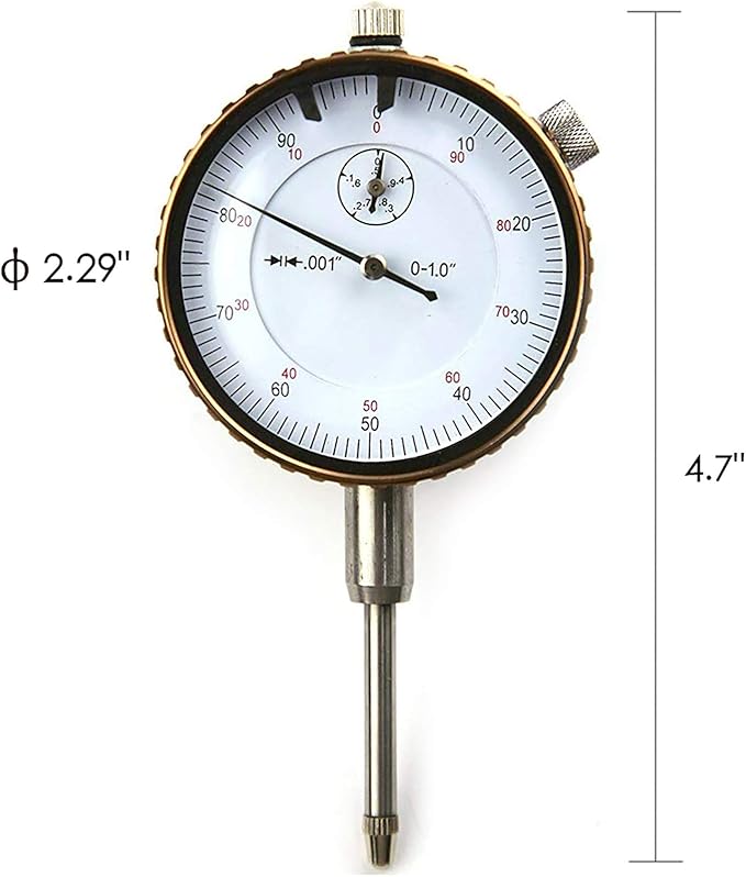 Nortools Dial Indicator 0-1" AGD SPEC 0.001" with Graduation Travel Lug Back, 2" Dial Dia measuring tool