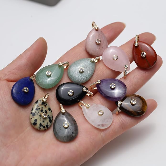 LE SKY Natural Stone Pendants Healing Crystal Gemstones - Image 5