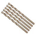 Drill Bit, #12 Cutting Diameter, 4341 HSS Gold Finish 135° Cutting Angle Number Jobber Bits - (Applications: for Drilling Soft Metal Plastic Wood), 5-Pieces