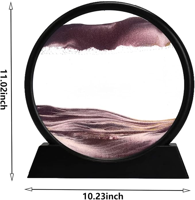 rysnwsu 3D Dynamic Sand Art Liquid Motion, Moving Sand Art Picture Round Glass - Image 2