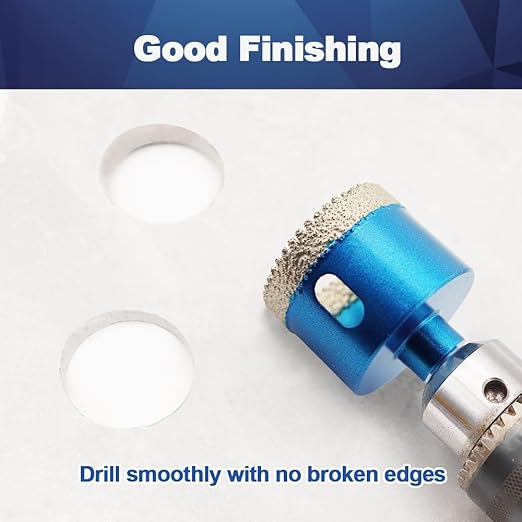 Dry Diamond Core Drill Bit,BRSCHNITT 4 Inch 100mm Diamond Hole Saw Core Drill Bit with Triangle Shank for Porcelain Tile Ceramic Stone Granite Marble（2pcs）