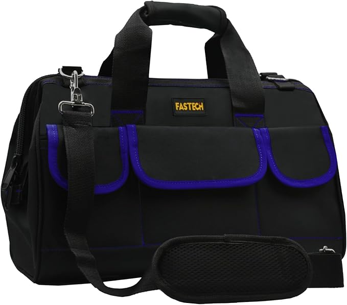 20 Inch Tool Bag, Large Tools Bag Waterproof Wide Mouth Tool Kit Heavy Duty Tool Bag Organizer, Tool Storage Package For Men/Women (20IN Blue)