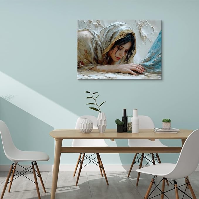 Jesus Heals the Girl Wall Art Woman Touches the Hem of Jesus' Skirt Wall Decor - Image 6