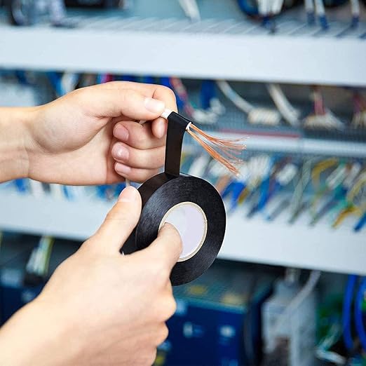 QILIMA Black Electrical Tape, 3/4 in x 66ft, Industrial Grade Electrical Tape Electric Super Vinyl,10-Pack