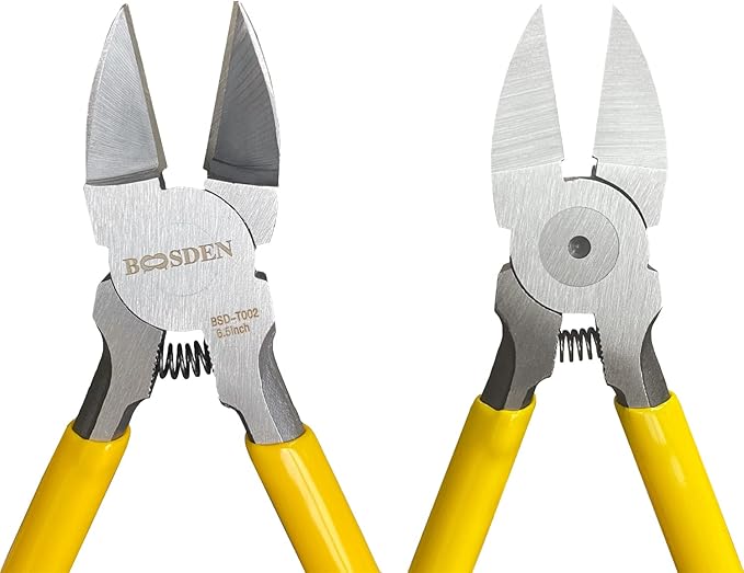 BOOSDEN Wire Cutter,6.5 inch Side Cutters,Spring Loaded Wire Cutters for Crafting,Flush Cutter,Ultra Sharp for Jewelry Making,Flush Cut Pliers,Dikes Wire Cutters,Floral Wire Cutter,Snips