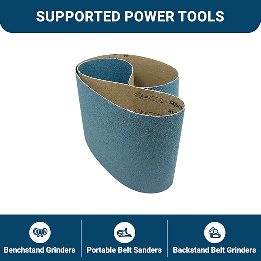 Benchmark Abrasives 6 x 48 Inch Sanding Belts with Zirconia Grains, Sand Paper for Metal Grinding, Sanding, Knife Polishing, Surface Blending Belt Sander Paper Belt for Woodworking (2 Pack), 40 Grit