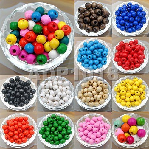 AD Beads Wood Spacer Loose Wooden Craft Beads Big Hole Beads Assorted - Image 4