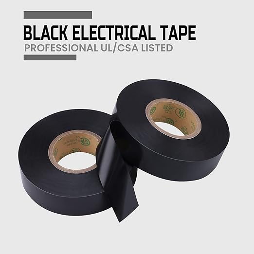 Lichamp 20-Pack Black Electrical Tape Waterproof, 3/4 in x 66ft, Industrial Grade UL/CSA Listed High Temp Electrical Tape Electric Super Vinyl