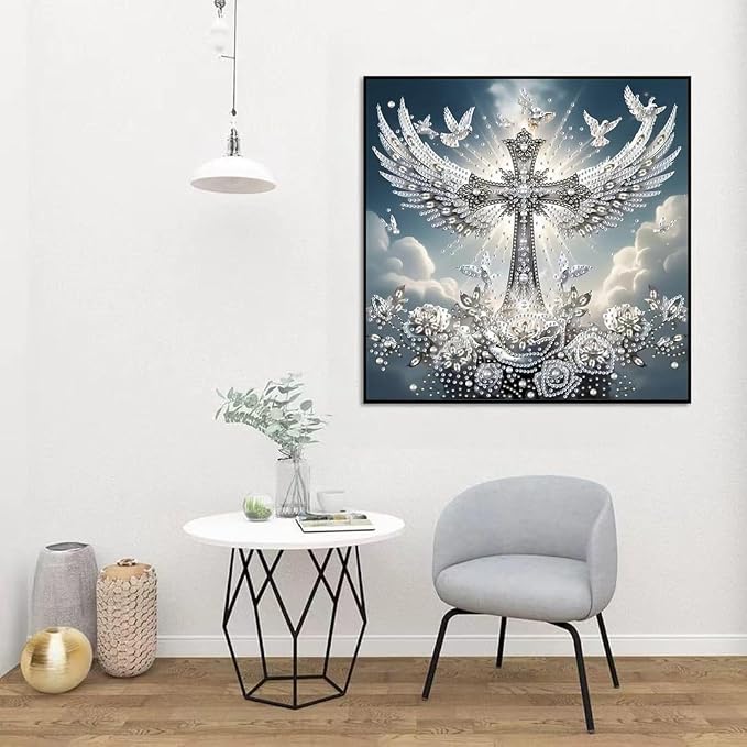 OJTOYART Cross-Angel Wings 5D Diamond Painting Kits - Image 5