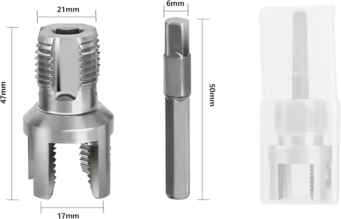 Integrated Internal & External Pipe Threading Tool, 1/2'' 1'' Dies, Dual-Function Pipe Thread Cutting Tool, Electric Drill Compatible Pvc Pipe Threader Kit for Home Repair
