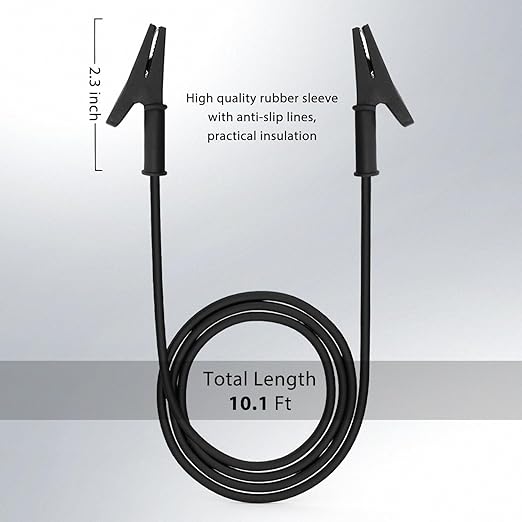 14 Gauge 2pcs/10Ft Alligator Clips Electrical with Wires UL3135, Heavy Duty Silicone Test Leads Set Jumper Wires Kit for Testing - EDGELEC