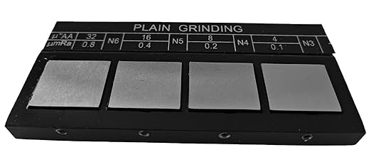 4Pcs Surface Roughness Comparators,Plain Grinding Test Block Ra0.1-0.8mm Microfinish Comparator,Surface Finish Comparator Set for Lathe Machinery Manufactur Teach (4pcs Surface Roughness comparators)