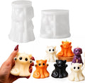 2 Pack Ghost Cat & Dog Candle Mold, 3D Silicone Resin Casting Mold Set | by JDHSilicone