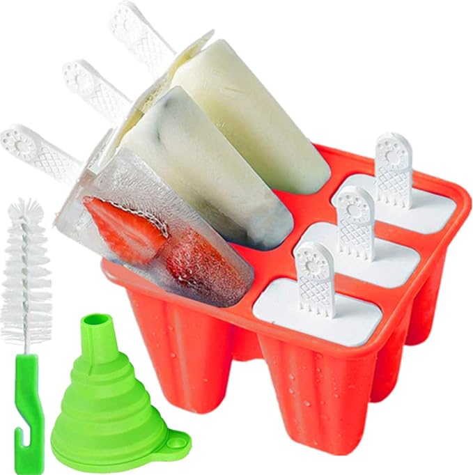 Popsicle Molds ，6 Pieces Silicone Ice Pop Models Popsicle Models Reusable Easy by BellDream