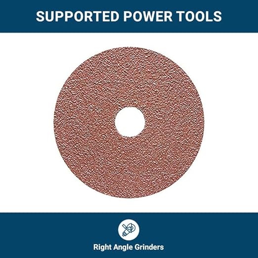 Benchmark Abrasives 4 1/2 Inch Sanding Discs Aluminum Oxide Resin Fiber Grinding Disc for Grinding, Stripping on Wood, Fiberglass, Metal, 7/8" Arbor Angle Grinder Sanding Disc, 25 Pack - 120 Grit