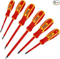 6-Piece 1000 Volts Insulated Screwdriver Set, Magnetic Tip Electrician Screwdriver Set, 4 Slotted and 2 Philips, with Plastic Supporter