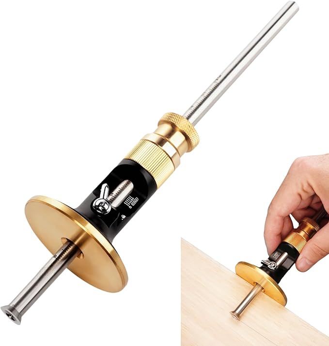 Wheel Marking Gauge, Aluminum Alloy Scriber Woodworking Mortise Parallel Scribing Tool Dovetail Scribing Gauge for Woodworking Projects, 0.2 Mm Precision, Rollable Blade