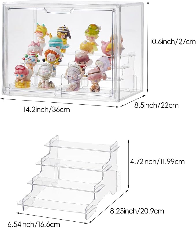 4 Tiers Clear Display Case, Plastic Storage Bins - Image 3