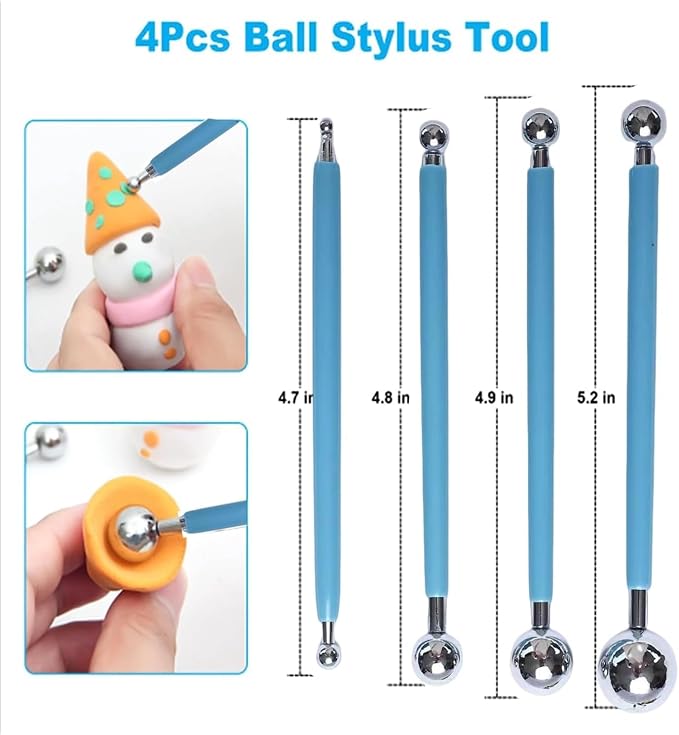 Basic Polymer Clay Tools, Clay Sculpting Tools Acrylic Roller Pin, Double-Ended - Image 2