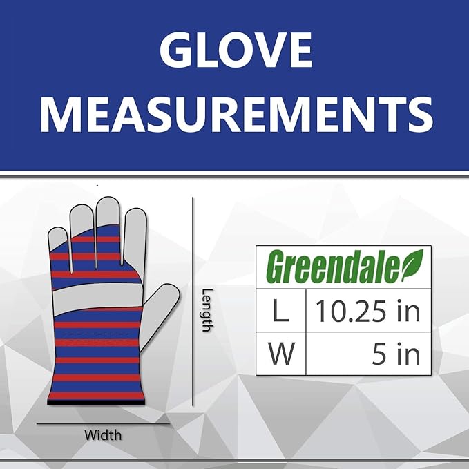Greendale (3, 6 or 12 Pack - Leather & Cotton Work Gloves: Garage, Yard, Garden, Industrial, Commercial - One Size Fits Most