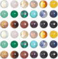 SUPERFINDINGS 36pcs 18 Materals Gemstone Cabochon 8mm Half Round Stone by SUPERFINDINGS