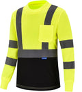 AYKRM Safety T Shirt Reflective High Visibility hi vis Long Sleeve T Shirt (XS-6XL)